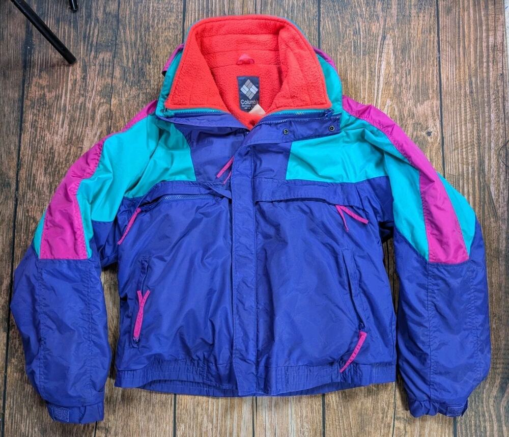 Vintage 90s Columbia Mens Radial Sleeve Amscray Ski Jacket Size Large Colorblock